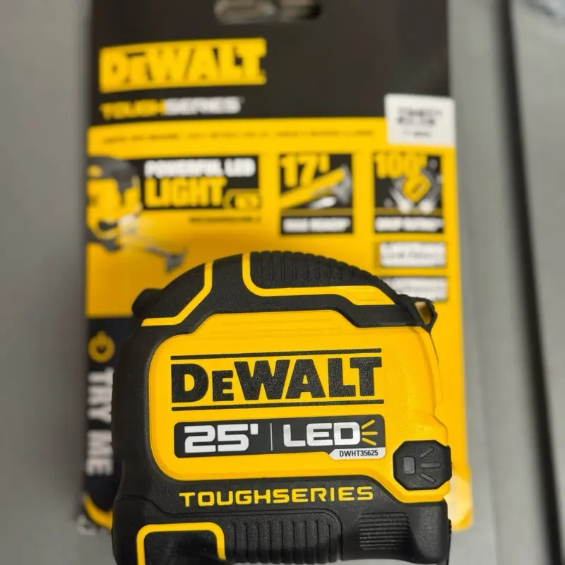 DEWALT 25 ft. Tape Measure, Equipped with Rechargeable LED Light