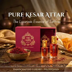 Pure Kesar Attar Perfume Oil: Vegan Saffron Fragrance in Gift Box