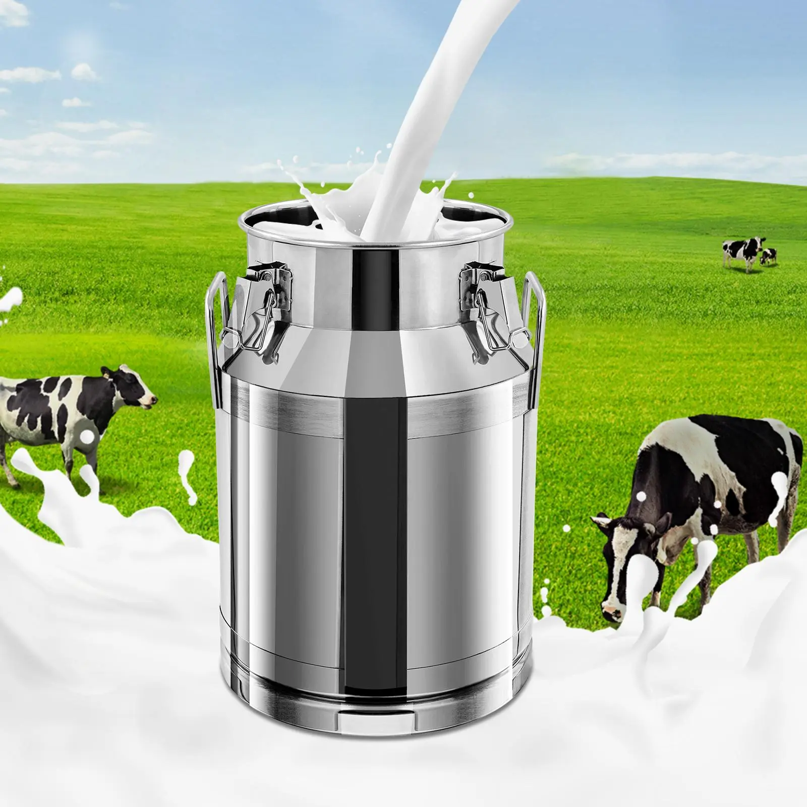Modern Stainless Steel Leakproof Gallon Water Jug - Multi-Size 30L/40L/60L Sealed Lid Container (5.32kg Reference Weight) for Commercial Kitchen Use, Suitable as Milk Holder or Water/Ice Storage