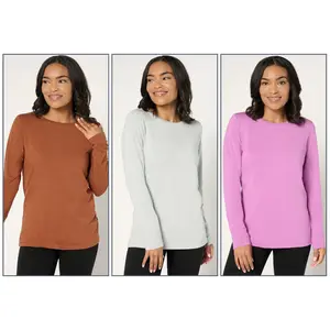 Denim & Co. Essentials So Soft Jersey 3-Pack Crew Neck Tops