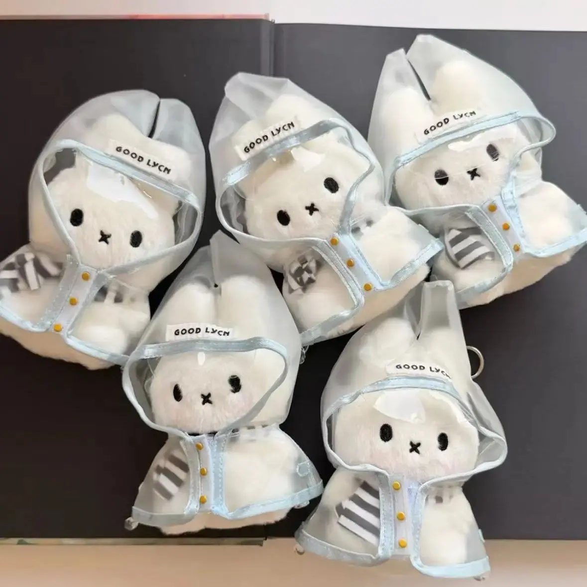 Kawaii Miffy Raincoat Little Rabbit Keychain Bag Hangerpendant PlushDoll Gift for Someone Else Schoolbag Girls' Accessory