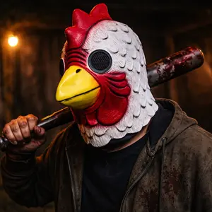 Halloween Mask Animal Head Rooster Mask Hotline Miami Game Props Adult Richard Rooster Full Face Mask Crazy Chicken Mask Party Supplies Party Favor