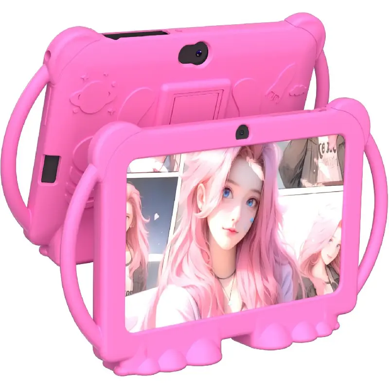 Kids Tablet 7 Inch for Toddlers 4GB RAM 32GB Storage 1TB Expandable Android Kids Learning Tablet with Parental Control, Dual Camera, WiFi 6, Bluetooth, Shockproof Protective Case & Kickstand, Educational Kids Tablet for Boys Girls