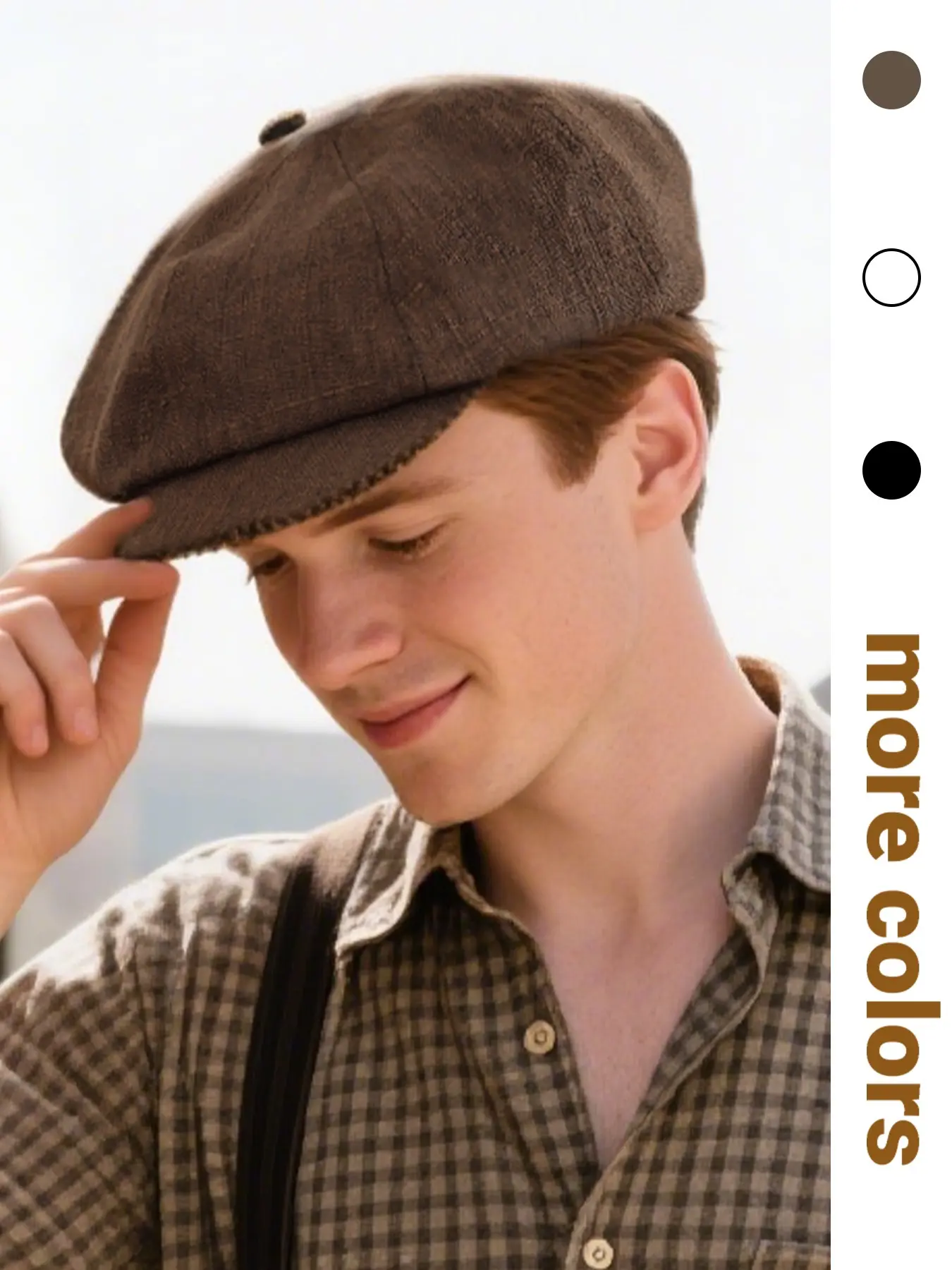 1PC men's retro newsboy cap, a classic casual linen Beck hat, available in multiple colors, suitable for both men and women for daily outings and commuting in spring and summer, Adjustable Caps, Adjustable Casual Hats