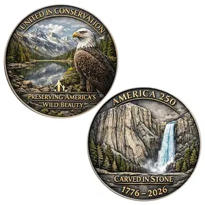 USA Anniversary Challenge Coin, American Flag Liberty Bell Metal Souvenir, Gift for Veterans, Patriots and History Collectors