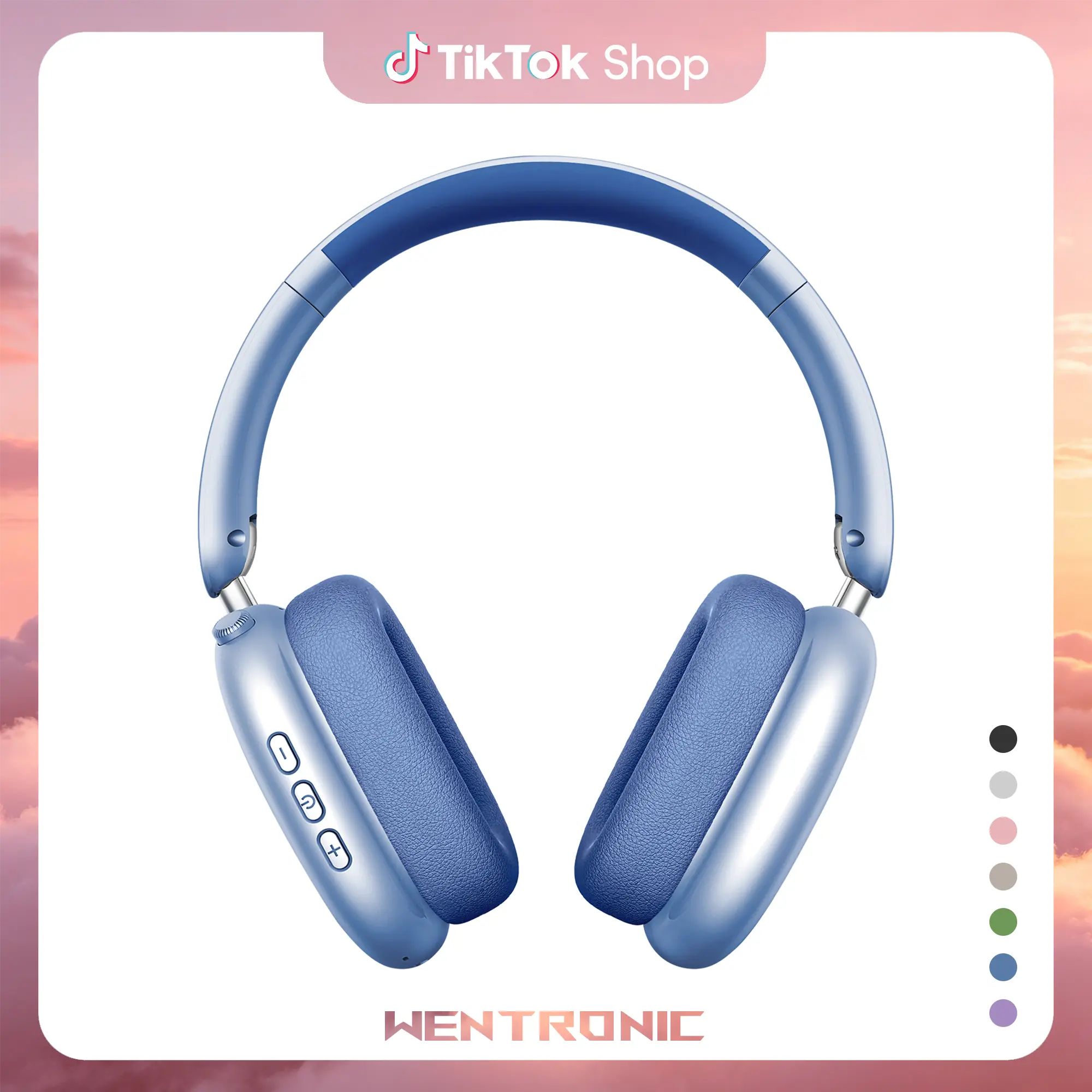 WENTRONIC Y01 Over-Ear Bluetooth Headphones - Hybrid ANC, 3.5mm Jack, Memory Function, 48H Playtime, Hi-Res Audio, Foldable, Memory Foam Earpads, Built-in Mic for Calls, iOS/Android Compatible Electronic Device