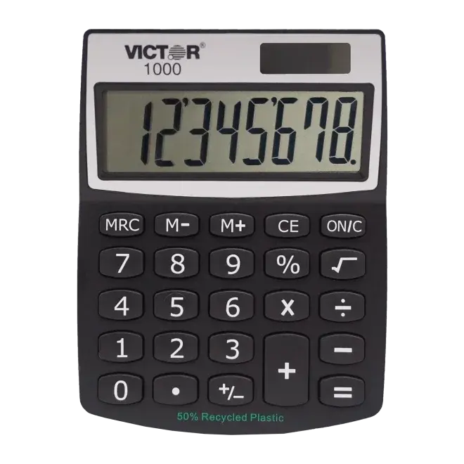 VICTOR® 8-Digit Mini Desktop Calculator - Eco-Friendly, Office Accounting Supplies for Back to School Haul, Minimalist Decluttering, Job Site Use with Laptops, Backpacks, Laptop Bags