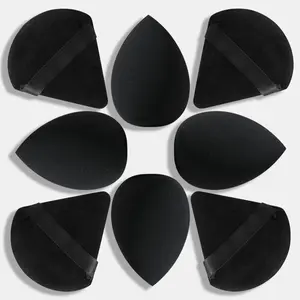 Makeup Sponge & Triangle Powder Puff Set, 4 Counts Foundation Blender & 4 Counts Powder Puff, Wet & Dry Dual Use Makeup Tool for Women