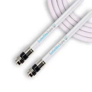 SatelliteSale Digital 75Ohm RG-6/U Coaxial Cable with F-Type Connector Indoor/Outdoor Universal Wire White Cord 3 feet