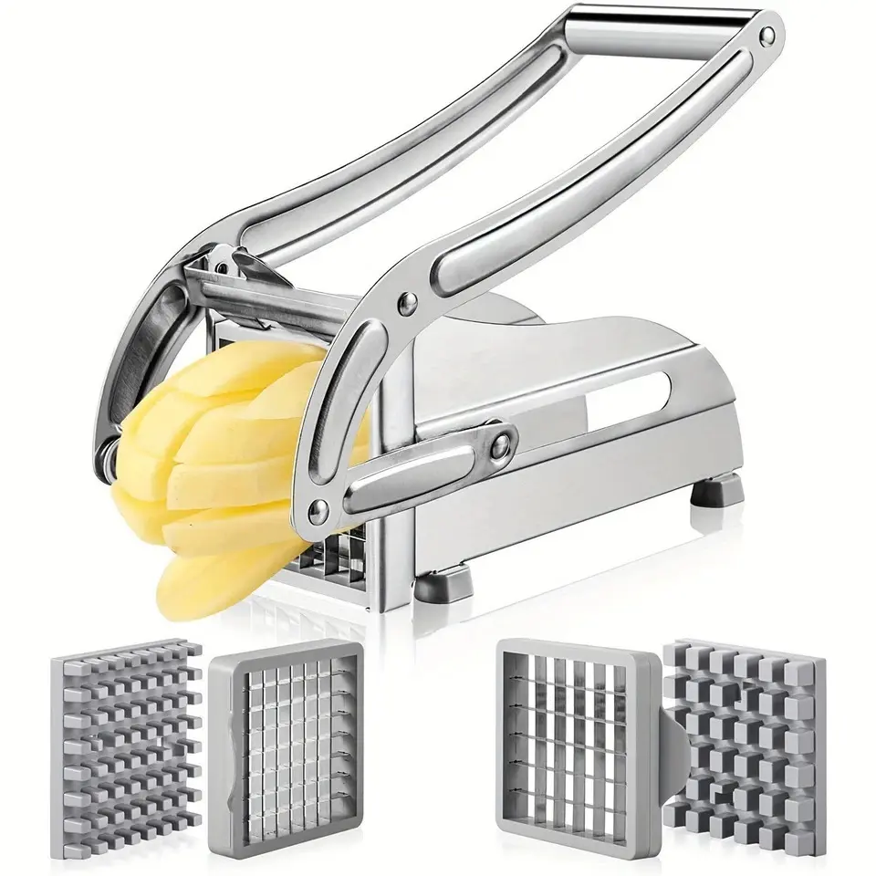 2 Blade Stainless Steel French Fry Cutter Potato Vegetable Slicer Chopper Dicer
