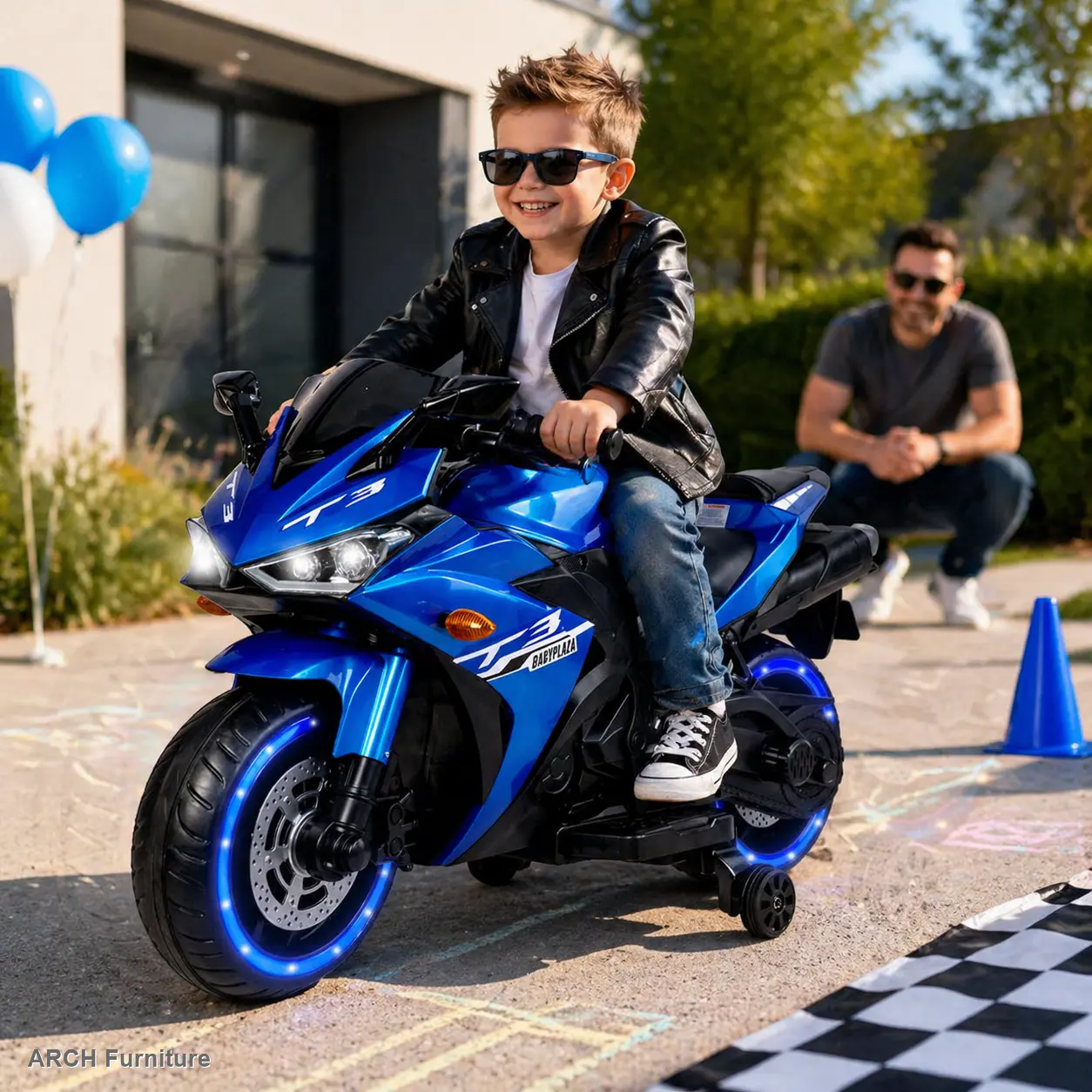 12V Kids Electric Mini Motorcycle, 12V7Ah Battery, Training Wheels, Manual Throttle, Hand Drive, LED Lighting, Light-Up Wheels, Realistic Design, for Ages 3-6 Boys & Girls (Toys & Hobbies Electric Motorcycles), Mini Motorcycle Motorcycles