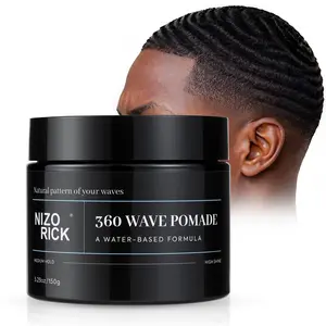 360 Wave Pomade for Men – Strong Hold Water-Based Styling for Defined Waves | Non-Greasy Finish, 150g