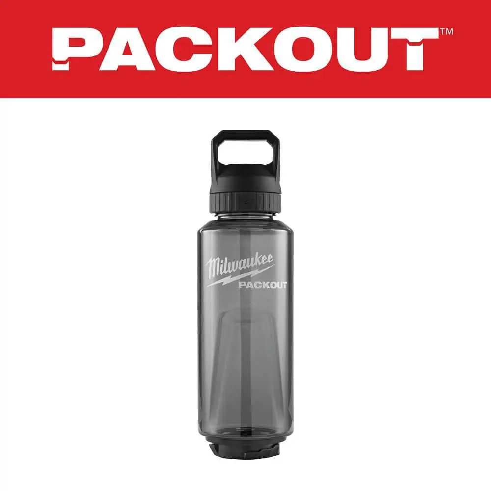 48 Oz. Black Plastic Bottle with Chug Lid