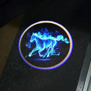 2Packs  Door Lights  Door Shadow Lights Projector Welcome Courtesy Lights fit for Bronco Mustang Accessories -Blue