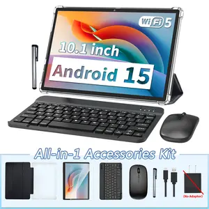 【SummerVibes】Relndoo Android 15 10.1 Inch Tablet ,Wireless Set with Keyboard, Mouse, Stylus, Case,  64GB ROM, 5G WiFi