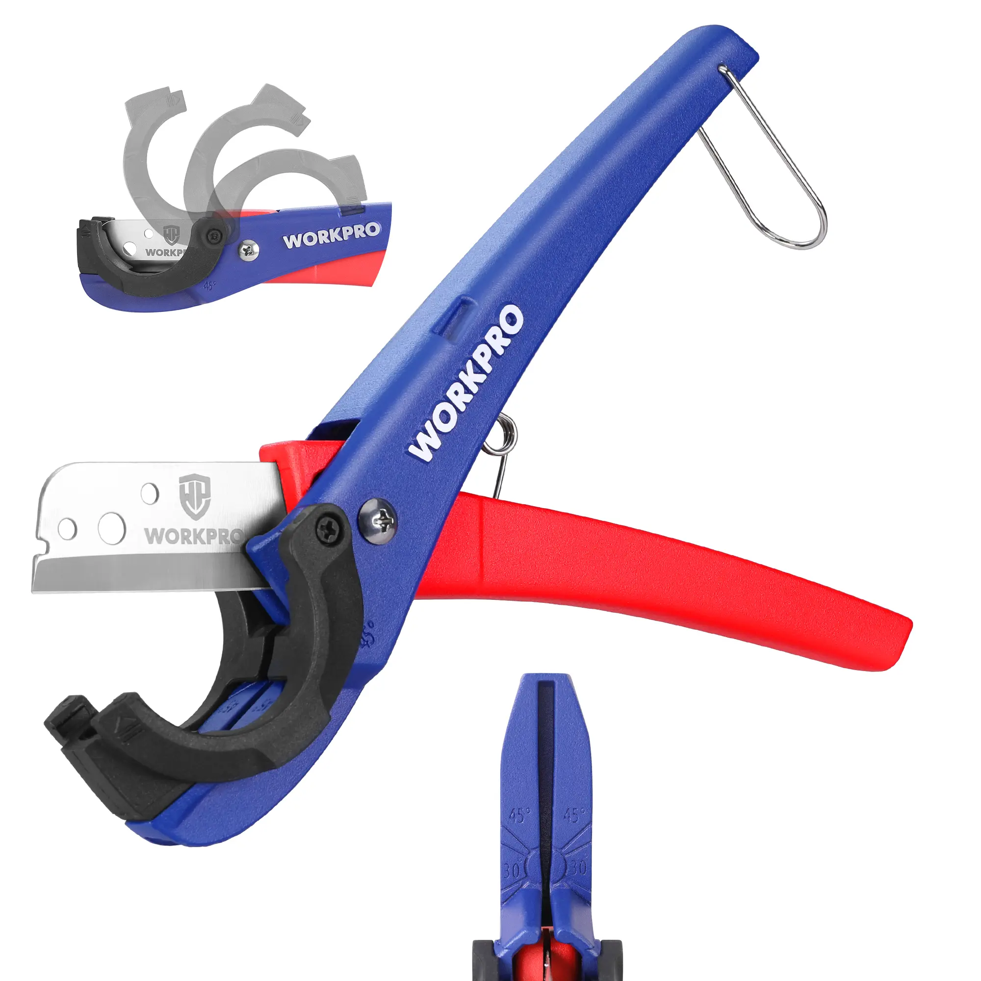 #summersale WORKPRO PEX Cutter, Hose Cutter with 1/8"-1-5/8" Cutting Capacity, specific angle(30°, 45°) for cutting rectangular cord cover, Tubing Cutter for PPR, PE, PP, Suitable for Home and Plumbing Repairs