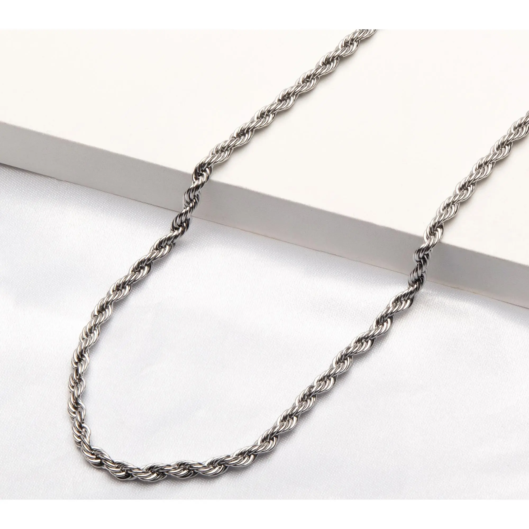 Verve Men's Jewelry Stainless Steel Rope Link Chain Necklace Verve Men's Jewelry Stainless Steel Rope Link Chain Necklace
