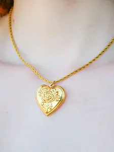 Rose Heart Locket | Silver & Gold