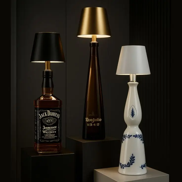 2025 New Wireless Bottle LampWeekly DealsLED Bottle Lights for Liquor & Wine Bottles,Cordiess Lampshade, Whiskey Bottle TopLight, Bottle Stopper Night Light Kit,Rechargeable 3-Tone Touch-Dimmable