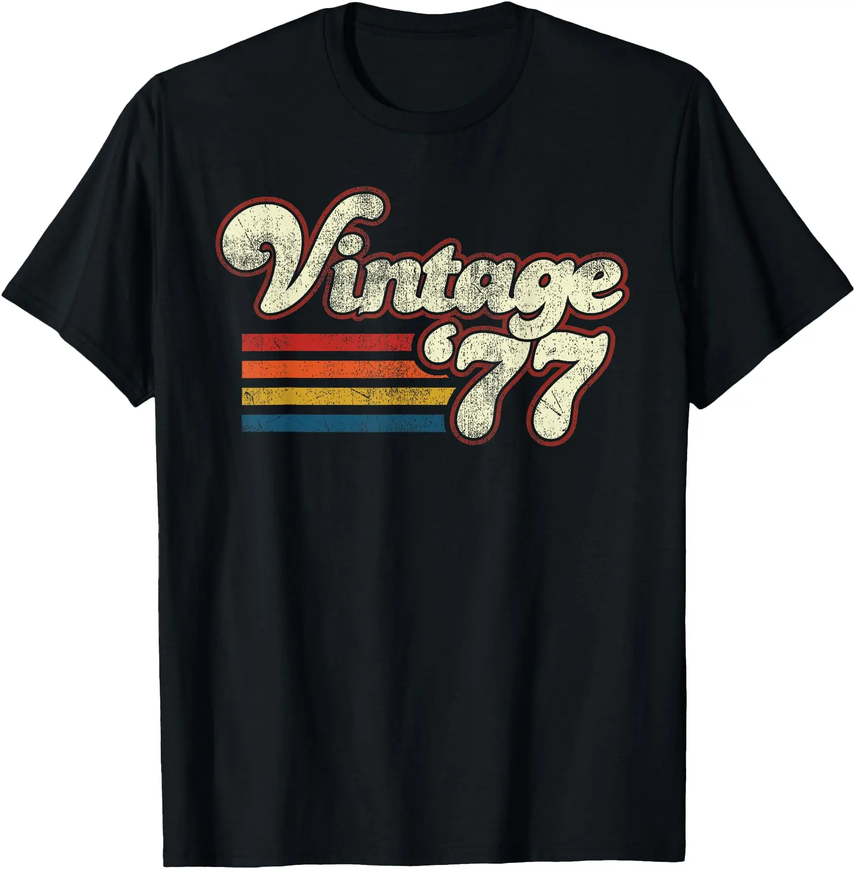 100% Cotton Unisex Vintage 1977 46 Birthday T-Shirt Vintage Retro Birthday Tees Casual Top