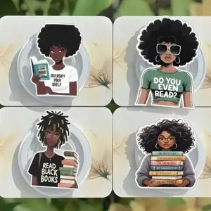 Black Girl Bookish Phone Grip, Black Beauty Kindle Accessory, Hot Girl Read Pop Socket, Kindle Holder, Gift For Her