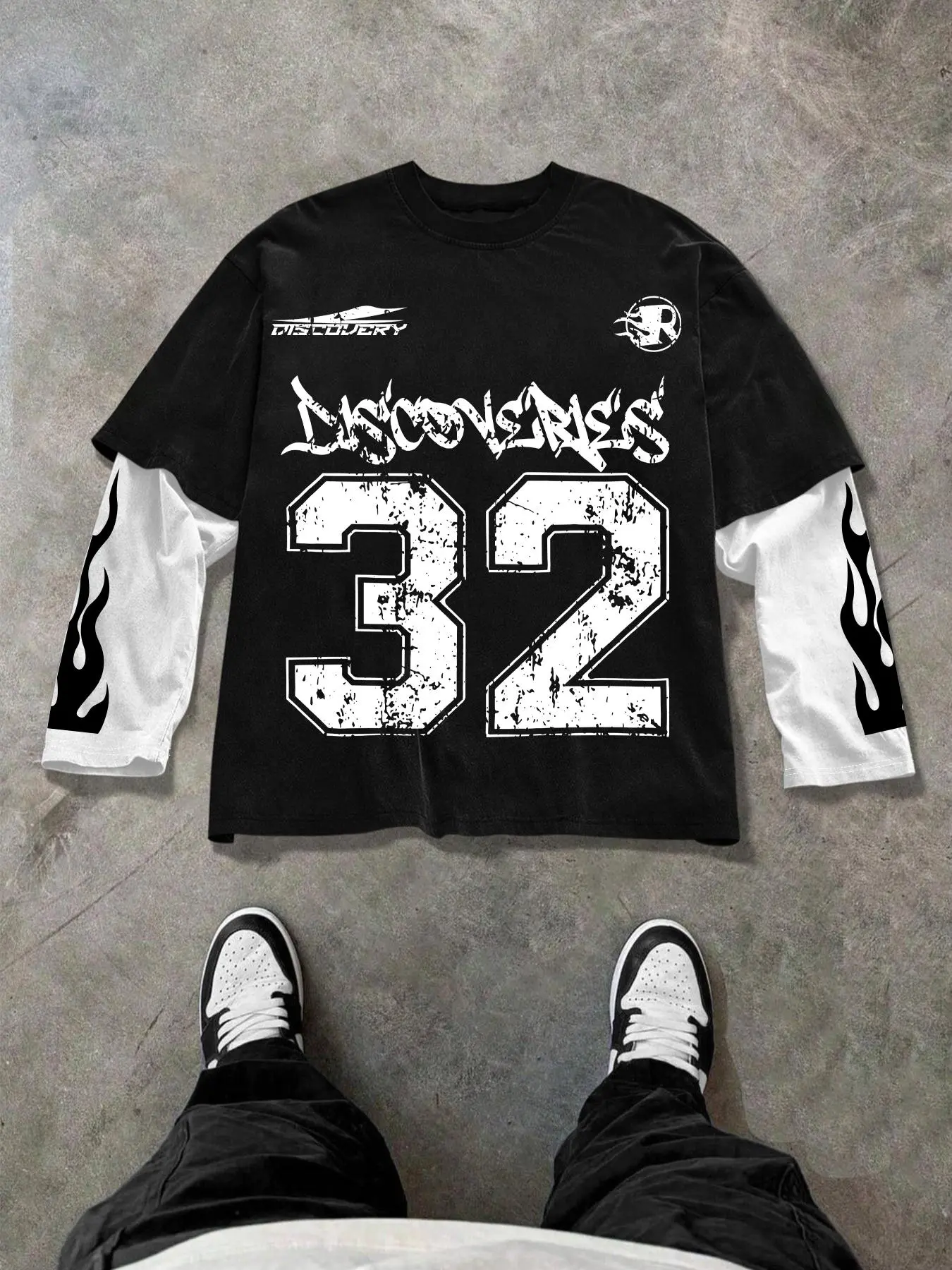 Men's Letter & Number Print  Long Sleeve Tee, Regular Fit Casual Stylish Round Neck T-shirt for Daily Wear, Men's Top for All Seasons, Casual Sports Tops, Jersey Shirt