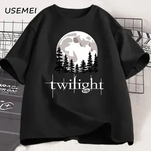 Twilight Moon T-Shirt Men Women Bookish Aesthetic Tee Vampire Fan Book Lover T Shirt Loose Cotton High Quality Tshirt Clothing