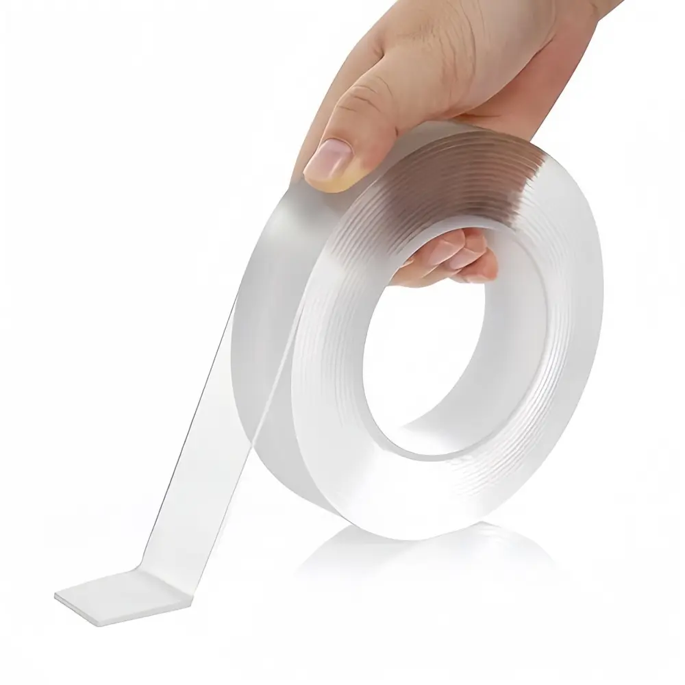 Double Sided Tape Heavy Duty(9.85FT), Nano Double Sided Adhesive Tape, Clear Mounting Tape Picture Hanging Adhesive Strips.