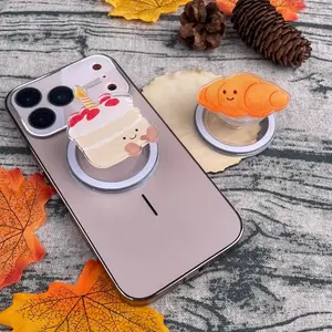 Kawaii Dessert Phone Grip & Stand: Birthday Cake Slice Phone Holder. Cute Foodie Gift, Fall/Autumn Aesthetic Phone Accessory. Secure Hand Grip for iPhone/Samsung