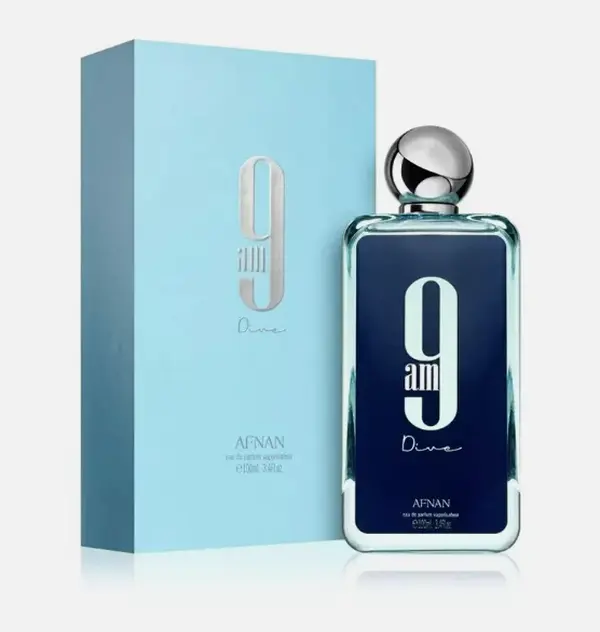 Afnan 9am Dive Eau De Parfum (EDP) for Men, 3.4oz(100ml) Single Item - Long Lasting Fragrance, Fresh Daily Wear Men's Colognes, Sensory, Masculine, Elevated