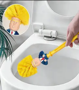 Donald Trump Toilet Brush, Novelty Political Gag Gift, Funny Prank Package Toilet Brush — Make Your Toilet Great Again for Bathroom Cleaning