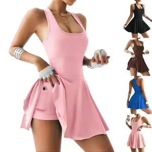 Women Sports Yoga Short Skirt High-Stretch Athletic Tennis Dress All-Season Machine Washable Sportswear