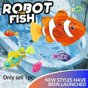 Random Color Light-Up Swinging Electronic Fish Toy, Automatic Swimming Simulation Fish for Aquarium, Pet Bathing Play, Holiday Gift,Gifts for Children, Children's Day Gifts