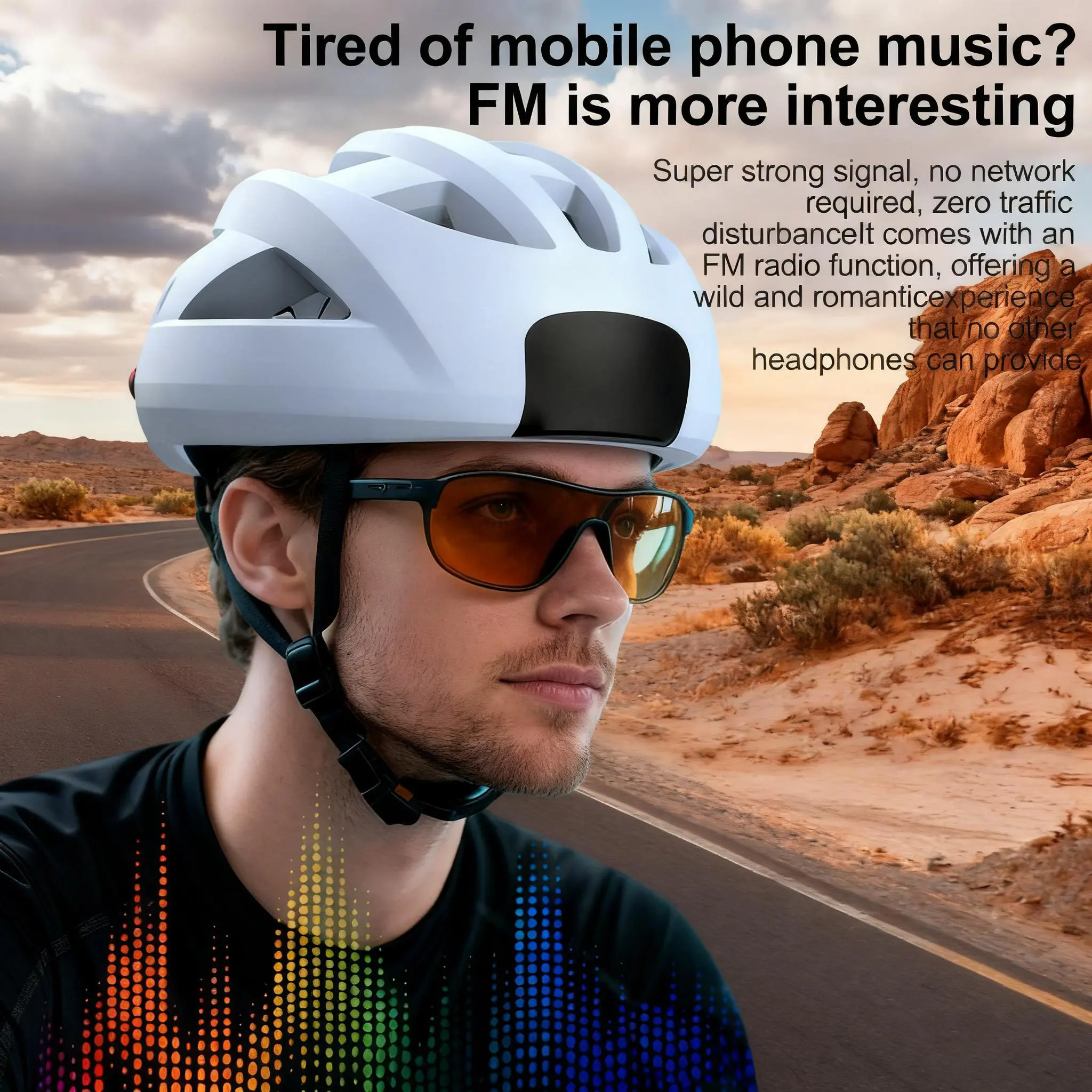 K60 Bluetooth Bike Helmet with Smart LED Lights,FM Radio & Remote Control,Music & Calls,Adult Cycling Safety Gear for Men Women,Urban Commute,Night Riding,Lightweight Comfortable