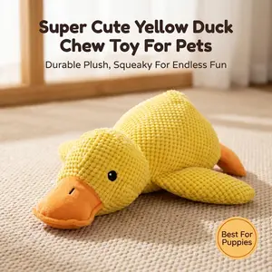 Squeaky Plush Duck Dog Toy, Durable Chew Toy for Puppies & Small Dogs, Cute Yellow Duck Pet Toy