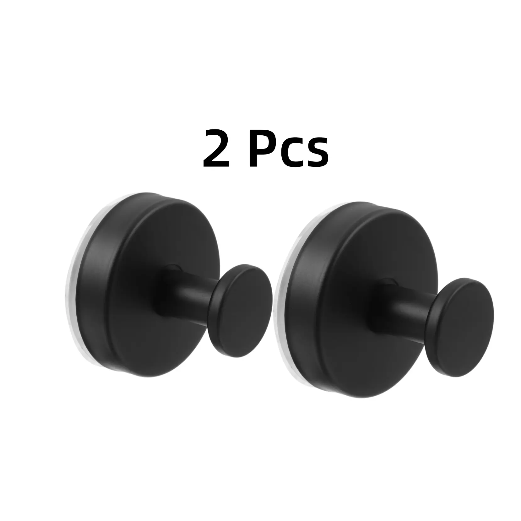  Suction Cup Hooks for Shower, No Drill Shower Suction Hooks for Bath Robe, Removable Towel Holder for Bathrooms Wall, Mirror, Tile, Window Glass, Non-Porous Surfaces, 2 Pack-Black
