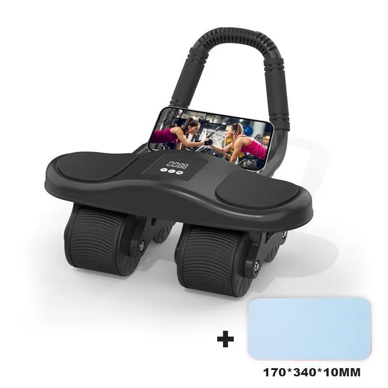 4-Wheel Rebound Ab Trainer for Unisex Adults, Foldable & Portable for Stomach Core Training at Home Gym Fitness, Stomach Workout Equipment