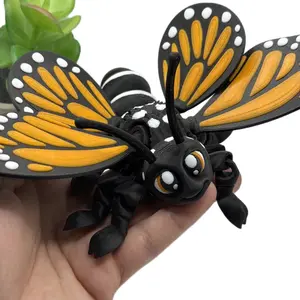 Articulated Monarch Butterfly Fidget Toy Cute Desk Decoration Insect Gift For Him Her Unique Collectible