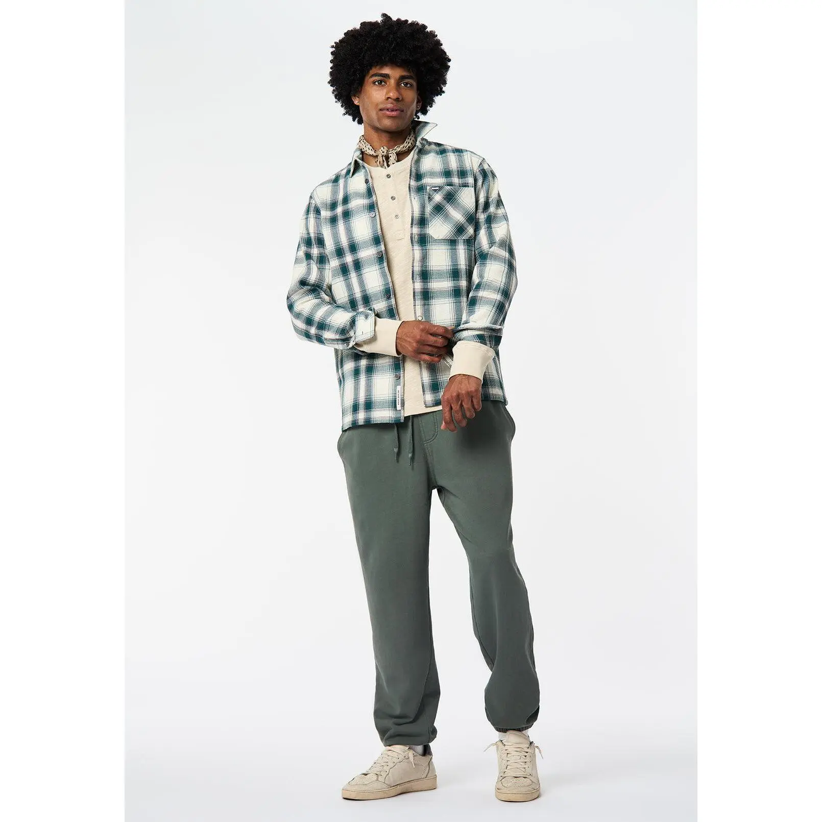Sinclair Men's Long Sleeve Plaid Shirt, Deep Teal - BM24690