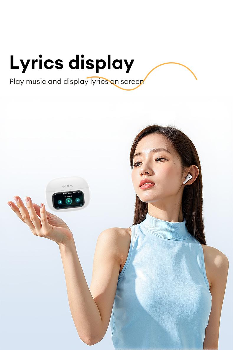 PAXA AIFriend Pro Intelligent Earphone with Full Color Touch Charging Case, Robust Bass Stereo Audio Headset, IPX5 Waterproof & Anti-lost Search Function Earbuds