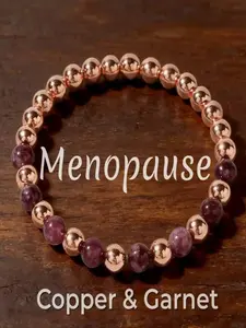 Wellness Support Bracelet, Garnet & Copper Hematite for Emotional & Physical Well-Being, Thoughtful Gift for Loved Ones, Menopause Gift Bracelet, Promotes Calm & Balance, Versatile Wear