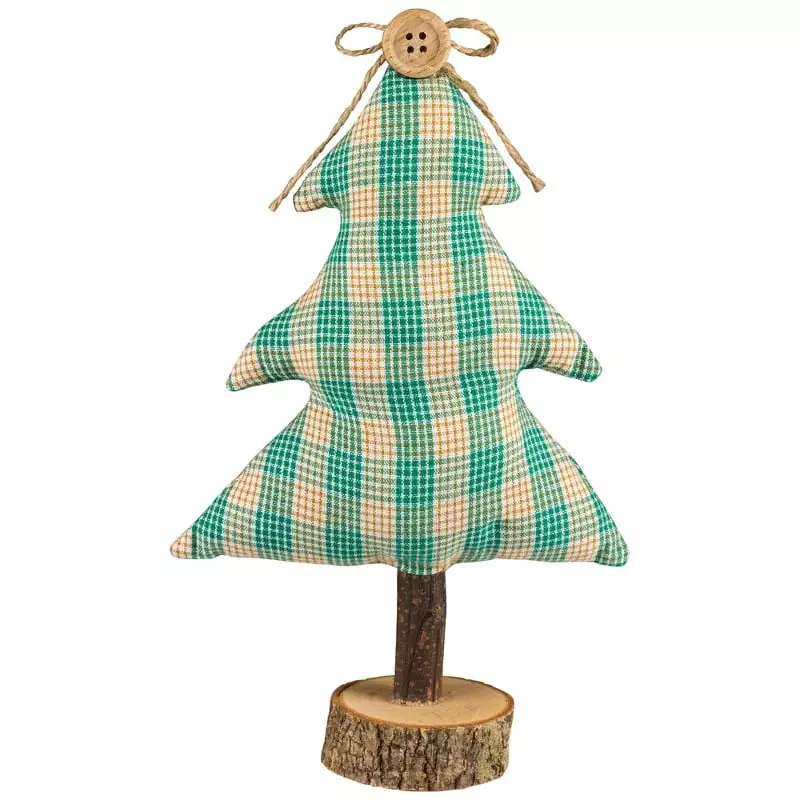 Northlight 35849002 9.25 in. Plush Plaid Tree Christmas Decoration