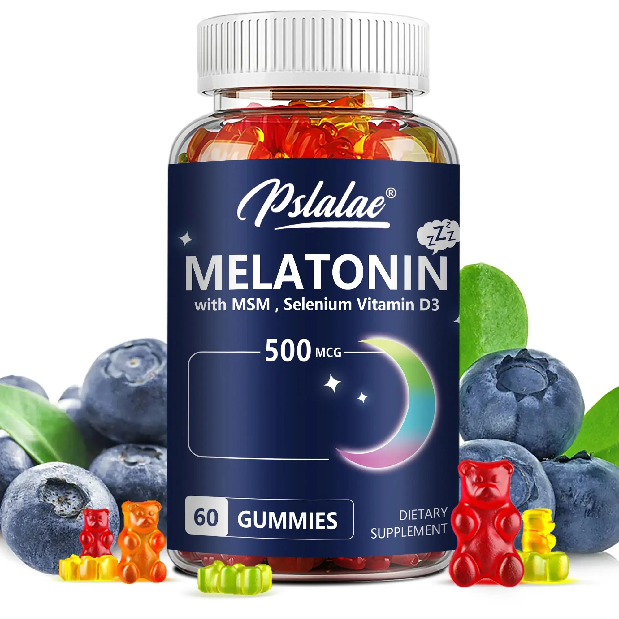 Melatonin Gummies 500mcg - Sleep Aid, Improve Sleep Quality and Support Deep Sleep - 60 Gummies wind boss powder well sleep