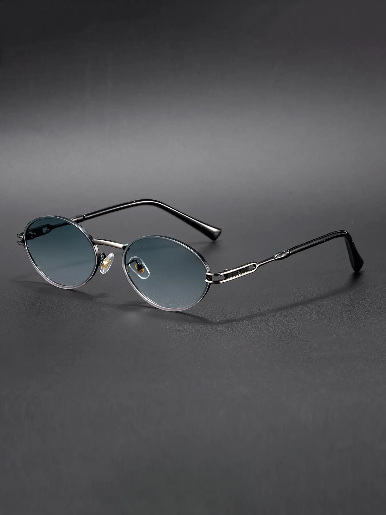 Elegant Oval Frame Sunglasses, Uv400 Protection, PC & Metal Material, Unisex Casual Style, Perfect for Driving, Beach, Party, Outdoor Sports