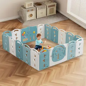 Baby Playpen,Foldable Playpen for Babies and Toddlers,Kids Activity Centre Safety Play Yard,Safety Gates for Indoor&Outdoor,Toddler Fence Play Area,Portable, Educational, 18 Panels