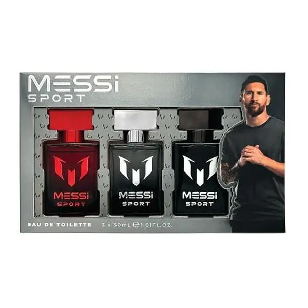 Messi Sport Coffret Black Red, Silver Eau De Toilette Sprays 3-1oz