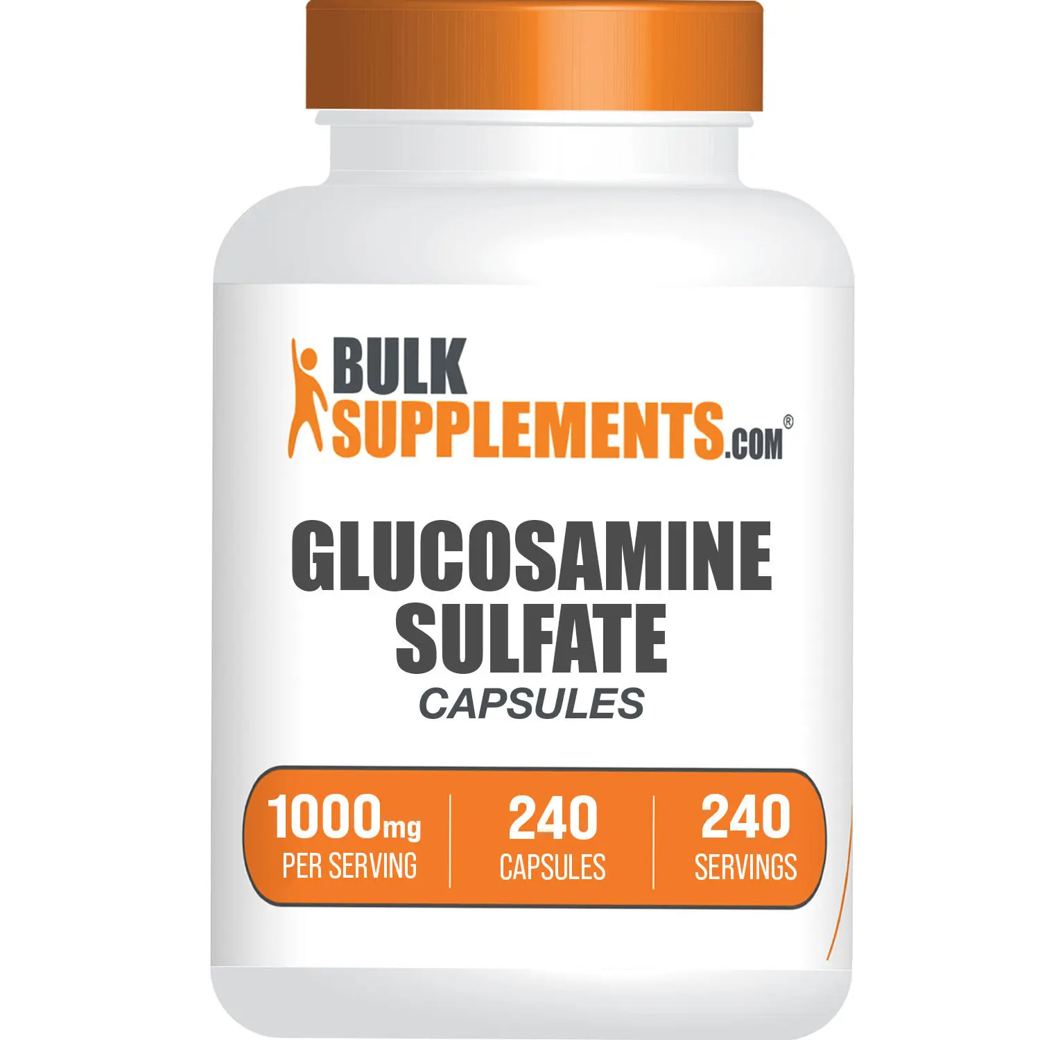 BULKSUPPLEMENTS.COM Glucosamine Sulfate Potassium Capsules - Joint Support Dietary Supplement for Adults, 1000mg per Serving, 240 Caps, Natural Bovine Gelatin, Easy to Take, Highly Bioavailable, Dairy Free, Contains Shellfish, D-Glucosamine Sulfate 2Kcl,,