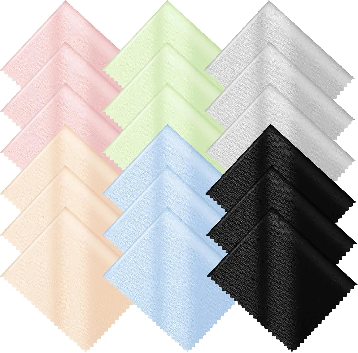 18-Pack Microfiber Cleaning Cloths (7in x 6in), Multicolor Lens & Screen Cleaners for Eyeglasses, Camera Lenses, Electronic Devices