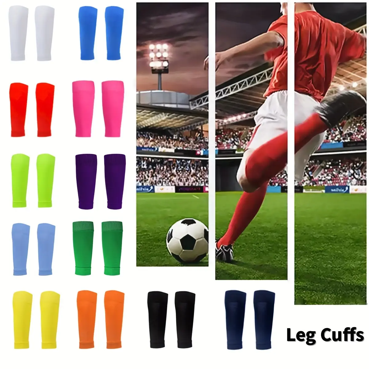 Compression Soccer Socks, Men's Leg Warmer, Sports Knitted Leg Warmer, Sweat Absorption Calf Socks for Running