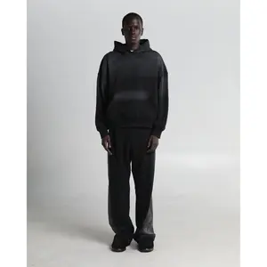 Garment Dye Distressed Drop Shoulder Hoodie